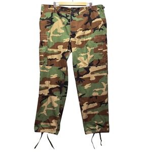 Propper Mens Woodland Camo BDU Cargo Pants XL Regular Cotton Ripstop Button Fly